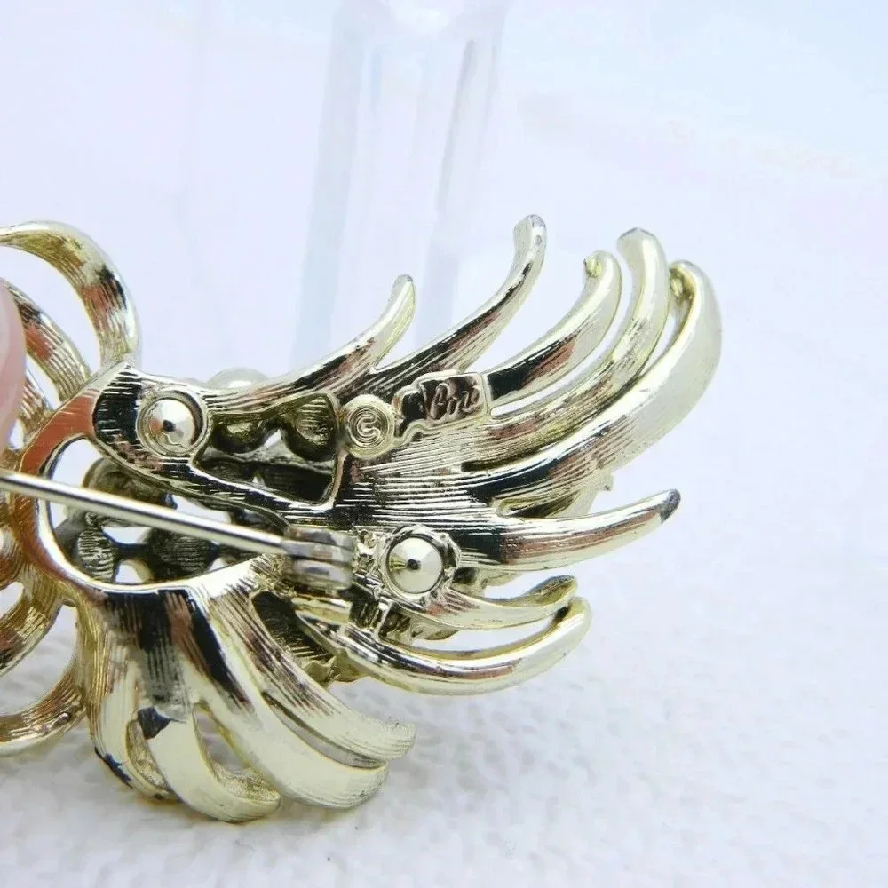 1950s Gold Tone PEGASUS CORO Topaz Rhinestone Pin